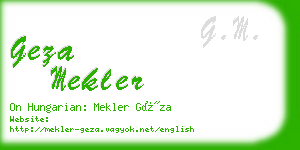 geza mekler business card